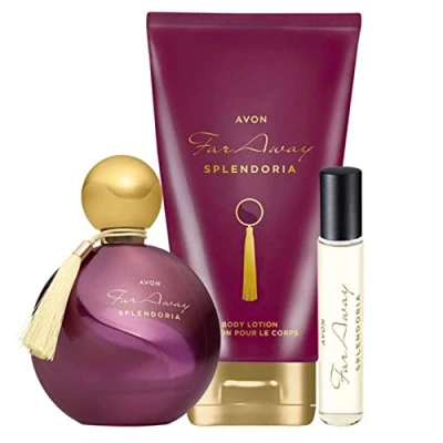 Abbildung von Avon Parfum Set 3 Teile Far Away Splendoria Eau de Spray 50ml Taschenspray 10ml Bodylotion 150ml für Damen orientalisch