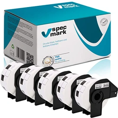 Abbildung von specmark 5 Rollen Einzeletiketten kompatibel mit Brother DK 11221 23mm x 1000 Stück Etiketten für allen QL Etikettendruckern 570 700 800