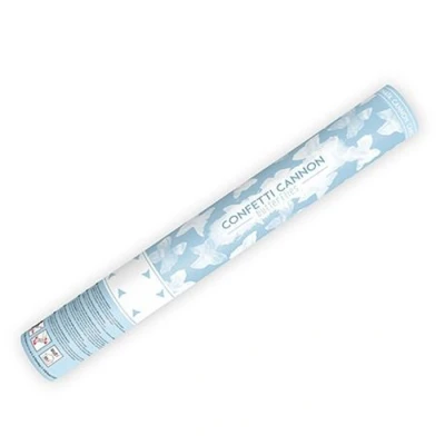 Abbildung von Party Deco Konfettikanone Set Konfetti Bombe Für Hochzeit Geburtstag Verlobung Shooter Popper Schmetterlinge Weiß 40 cm