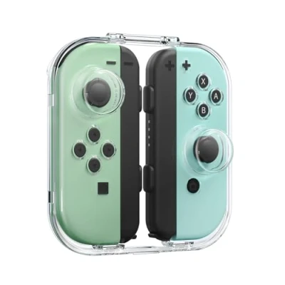 Abbildung von IINE Aufbewahrungsbox für Joy Con, Tragbare Staubdichte Schutzbox Kompatibel mit Nintendo Switch Switch/OLED PC Transparent Shell Case Magnetverschluss