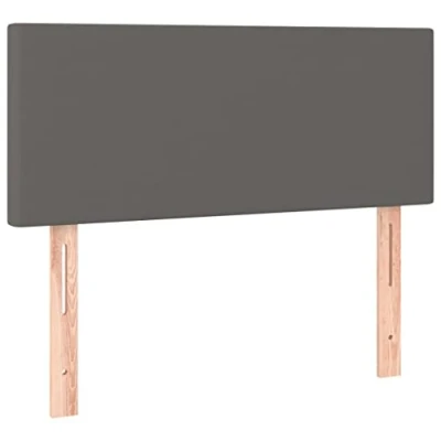 Abbildung von vidaXL Kopfteil, Bettkopfteil mit Holzbeinen, Höhenverstellbar Polsterkopfteil für Bett, Betthaupt Bettzubehör Schlafzimmer, Grau 80x5x78/88cm Kunstleder