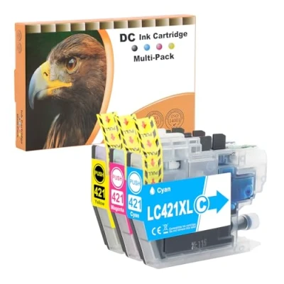 Abbildung von D&amp;C LC421XL Druckerpatronen Kompatibel für Brother LC421 XL Multipack DCP J1050DW Patronen MFC J1010DW J1140DW (Cyan, Magenta, Gelb, 3 Pack)