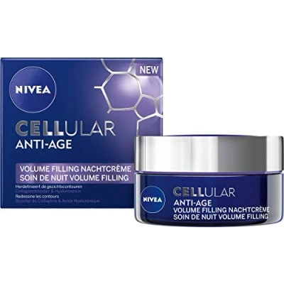 Abbildung von Nivea Cellular Hyaluon Filler + Volumen &amp; Kontur / Anti Falten Nachtcreme 50ml