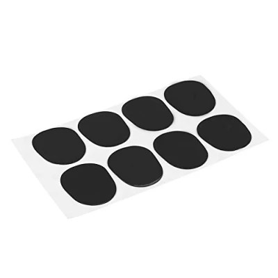 Abbildung von Bnineteenteam Sax Mundstück Patches Pad für Sopran Alt Tenor Saxophon Klarinette (0,3/0,5/0,8 mm 2 Farbe ， Form(0,3 schwarz oval) Musikinstrumentenzubehör