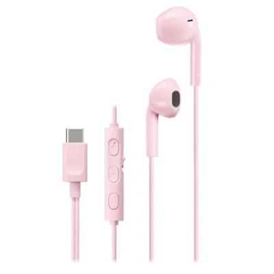 Abbildung von JVC HA FR17UC P Bud Typ USB C Ohrhöhrer mit eingebautem DAC für kraftvollem und kristallklarem Klang, praktischem Mikrofon 3 Tasten Fernbedienung in äußerst kompakter Bauform (Pink)