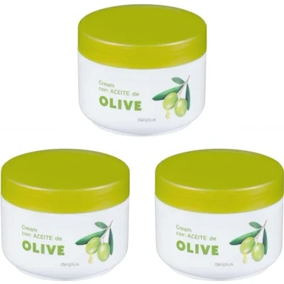 Abbildung von Deliplus Olivenöl Körpercreme 3er Pack Für alle Hauttypen Packung mit 3 Gläsern x 250 ml