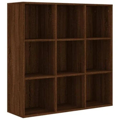 Abbildung von vidaXL Bücherschrank, Bücherregal mit viel Stauraum, Büroschrank für Schlafzimmer Wohnzimmer Büro, Aktenschrank Schrank Raumteiler, Braun Eichen Optik