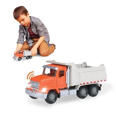 Abbildung von Driven Micro Muldenkipper 18 cm mit Lichtern und Tönen Spielzeugauto LKW Kipper Kipplaster Funktionen Spielzeug ab 3 Jahren