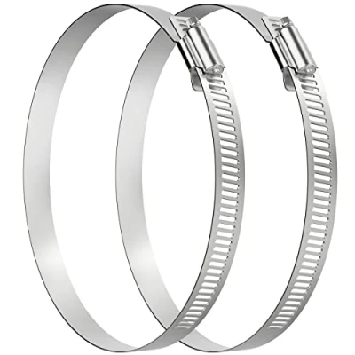 Abbildung von Schlauch Rohrschellen 125mm HG Power Rohr Schlauchschellen Set Edelstahl Klemme Clip Worm Drive schlauchschelle für fixieren Abluftschlauch und Abluftventilator, Spannbereich 118 140mm