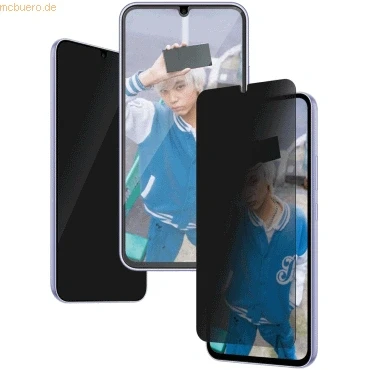 Abbildung von Samsung Galaxy A35 Panzerglas PanzerGlass Privacy Ultra Wide Fit Anti Bacterial Screenprotector incl. applicator Antibakterieller