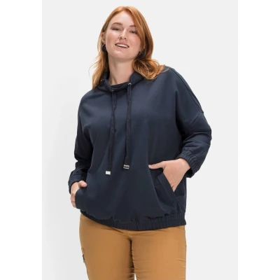 Abbildung von Sheego Kapuzenpullover, Damen, Größe: 40/42, Nachtblau