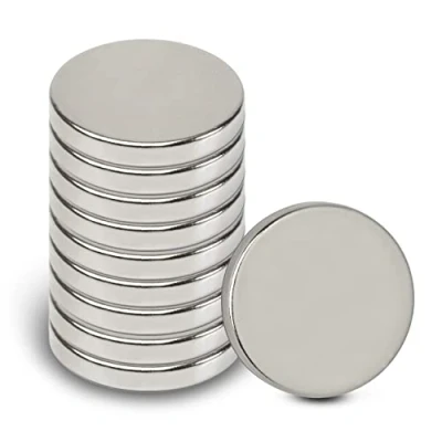 Abbildung von MAUL Neodym Magnet Ø 20 x 3 mm (10er Pack) Magnete für einen vielseitigen Einsatz rund mit elegantem und modernem Design stark Magnetboard, Magnetband Silber