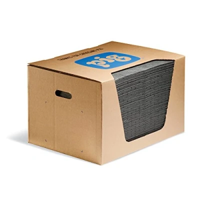Abbildung von New Pig mat135 Universal Matte, 83,6 L Saugfähigkeit, 51 cm Länge x 38 Breite, 200 Pad/Box, grau (200 Stück)