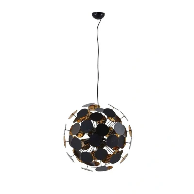Abbildung von Lindby Hängelampe Kinan, Ø 54 cm, schwarz, gold, Metall