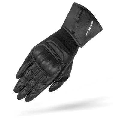 Abbildung von SHIMA STX Motorrad Handschuhe Damen Leder Lange Sommer Motorradhandschuhe Schutz Touchscreen Touren Lederhandschuhe Motorcycle Belüftet Verstärkt Scheibenwischer (Damen, Schwarz, XL)