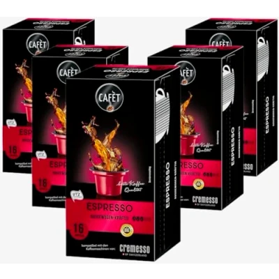 Abbildung von Cafet für Cremesso, Kaffekapseln Espresso 80 Stück (5 x 16 Stück)