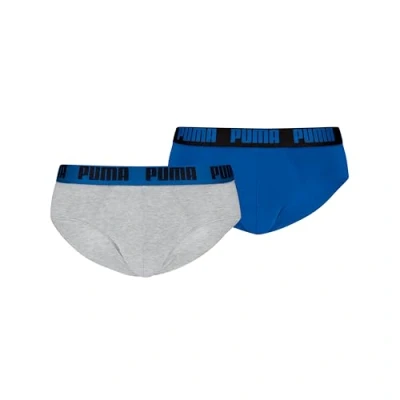 Abbildung von Puma MEN Everyday Briefs 2 PACK Slip, Herren, Größe: Medium, Blue/grey melange