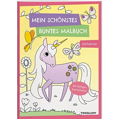 Abbildung von Mein schönstes buntes Malbuch. Einhörner / Magische Motive zum Ausmalen für Kinder Ab 5 Jahren: Mit farbigen Ausmalseiten. Jahren (Malbücher und blöcke)
