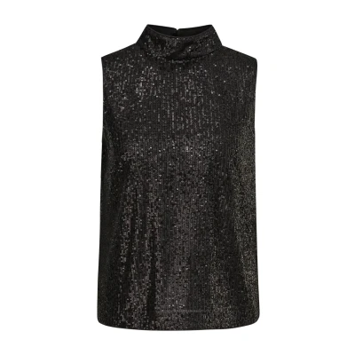 Abbildung von comma FAÇON À Paillettes Bluse, Damen, Größe: 36, Schwarz
