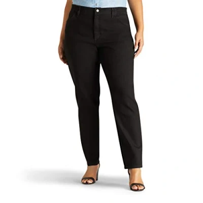 Abbildung von Lee Damen Plus Size Relaxed Fit Side Elastic Tapered Leg Jeans, Schwarz Stretch, 54 Mehr