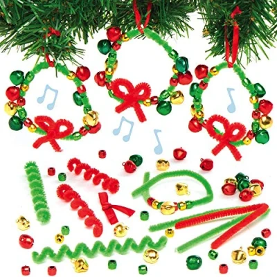 Abbildung von Baker Ross AX503 Jingle Bell Weihnachtskranz Dekorationen Bastelset Für Kinder 5 Stück, Festliche Kreativsets Und Bastelbedarf Zum Basteln Dekorieren Zur Weihnachtszeit