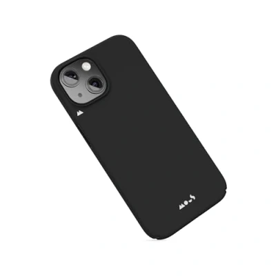 Abbildung von Mous Schutzhülle für iPhone 15 Plus, MagSafe kompatibel, superdünn, magnetische Handyhülle, Schwarz