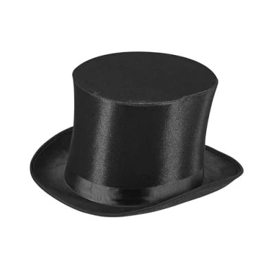 Abbildung von thetru Kostüm Zylinder aus Satin zum Theater Kostüm, Schwarz