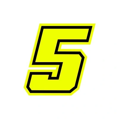 Abbildung von 4R Quattroerre.it 13385 Nummer Racing 5 Moto GP, Fluogelb, 10 x cm
