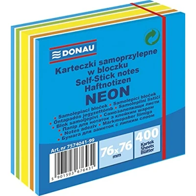 Abbildung von DONAU 7574041 99 Notes Würfel Haftnotizen /Blautöne Selbstklebende Haftnotizzettel Sticky 76x76mm, 1x400 Blatt, Notizblöcke quadratisch für Büro Schule
