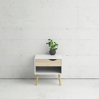 Abbildung von Home affaire Nachttisch &quot;Oslo Nachtkommode, Nachtschrank, Beistelltisch&quot;, mit 1 Schublade, offenes Fach, Breite 50 cm, Höhe cm