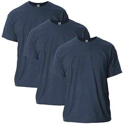 Abbildung von Gildan Unisex Erwachsene Ultra Cotton, Style G2000, Multipack T Shirt, Heather Navy (3er Pack), XL