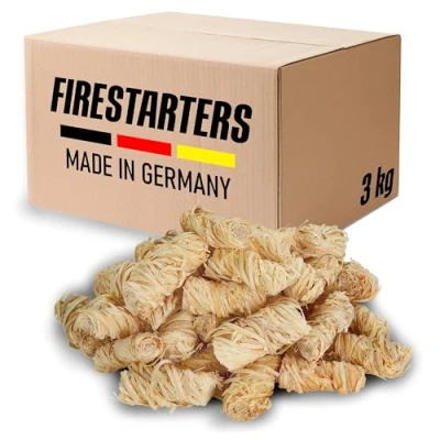 Abbildung von Direkt vom Deutschen Hersteller FEUER PRIMUS (3 kg) Anzündwolle, Brennholz , Kaminscheite Feuerholz Anzünder aus zertifiziertem Holz, Holzwolle, Grillanzünder, Kaminanzünder (3kg)
