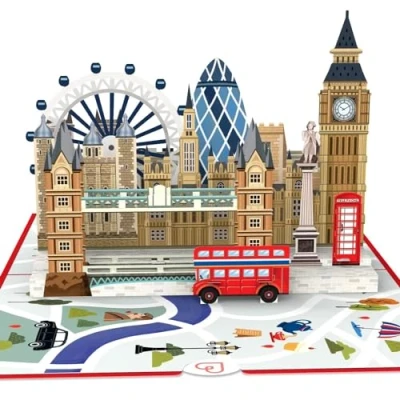 Abbildung von papercrush® Pop Up Karte London 3D Geburtstagskarte, Reisegutschein für Frauen &amp; Männer, Geldgeschenk Reisekasse Städtetrip, Hotelgutschein Wochenendtrip als Hochzeitstagsgeschenk