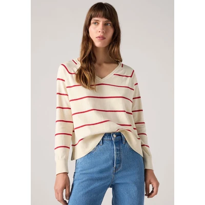 Abbildung von Levis Longpullover &quot;PETAL VNECK SWEATER&quot;, mit Rippbündchen