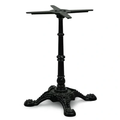 Abbildung von Dublino Bistro Tischgestell mit französischem Flair in Schwarz Premium PJ7018 Gusseisen Esstisch H 73 cm 19 kg Standfläche 44x44 max. Tischplattengröße 80x80 / Ø 105