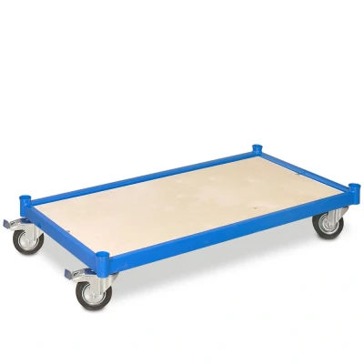 Abbildung von Plattformwagen, LxBxH 1000x500x180 mm, 4 Lenkrollen, 2 mit Feststellbremse