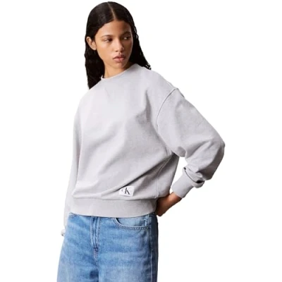 Abbildung von Calvin Klein Jeans Badge LOGO CREW Sweatshirt, Damen, Größe: XXL, Heroic grey heather