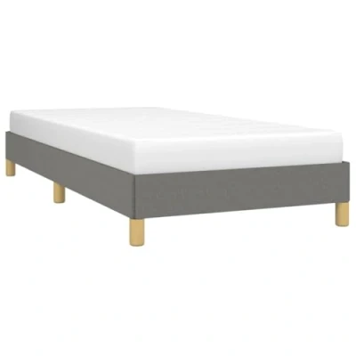 Abbildung von vidaXL Polsterbett Bett Einzelbett Bettgestell Bettrahmen Lattenrost Stoffbett Schlafzimmerbett Schlafzimmermöbel Dunkelgrau 90x200cm Stoff