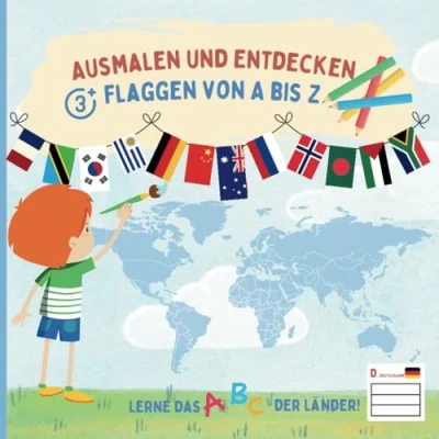 Abbildung von Malbuch Länder und Flaggen von A bis Z: Ein liebevoll gestaltetes Ausmalbuch für Kinder ab 3 Jahren