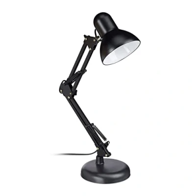 Abbildung von relaxdays Tischleuchte Retro Schreibtischlampe, Schwarz
