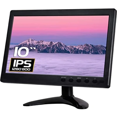 Abbildung von WHOLEV 10.1 Zoll Monitor IPS TFT LCD Monitor, 1280x800 mit AV/VGA/HDMI/BNC/USB Anschlüsse Kopfhörer Eingebauter Lautsprecher für Büro/Geschäft/Heimsicherheit Raspberry Pi CCTV Kamera PC DVR