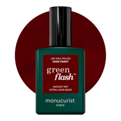 Abbildung von MANUCURIST Semi Permanenter Green Flash™ Nagellack Bordeauxroter Gelnagellack 12 Free Lack, 49% bio basiert Professionelle Maniküre 15 ml (DARK PANSY)