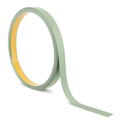 Abbildung von Quest Flachstange Flachleiste Kunststoff Selbstklebend Länge: 10m Zierleisten, PVC Profil für Bau &amp; Dekoration (Hellgrün, x 40mm)
