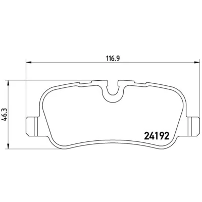 Abbildung von BREMBO P 44 019 Bremsbelagsatz für Verschleißwarnanzeiger vorbereitet mit Bremssattelschrauben Zubehör LAND ROVER: Discovery 4, Range Rover 3
