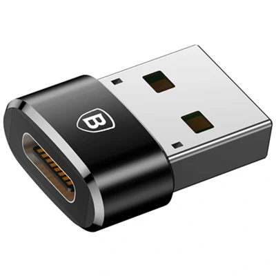 Abbildung von USB naar C adapter von Baseus Schwarz Kunststoff
