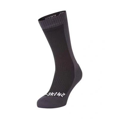 Abbildung von Sealskinz Unisex Kaltes Wasser Wasserdichte Socken Mittellang, Schwarz/Grau, S
