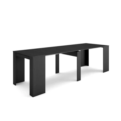 Abbildung von Skraut Home Ausziehbarertisch Multifunktionaler ausziehbarer 260 Für 12 Gäste Esszimmertische Moderner Stil Schwarz