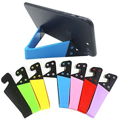 Abbildung von VOVIGGOL Handyhalterung Tisch 8st, V Modell im Taschenformat Faltbar Handy Ständer für Tablet Halter, Handyhalter Smartphone iPad, Tablet, Handy, Kindle (Zufällige 8 Farben)