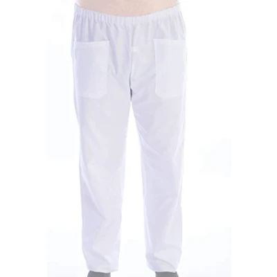 Abbildung von Gima Hosen aus Baumwolle und Polyester für Krankenhausuniform, Weiße Farbe, mit elastischer Taille, 3 Taschen, Unisex, XL Größe, Ärzte, Zahnärzte, Tierärzte, Krankenpfleger, Physiotherapeuten