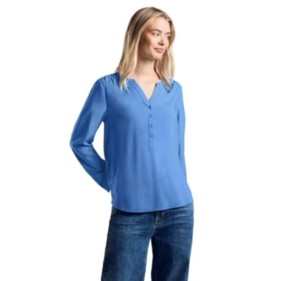 Abbildung von Street One Unifarbe Bluse, Damen, Größe: 34, Blau